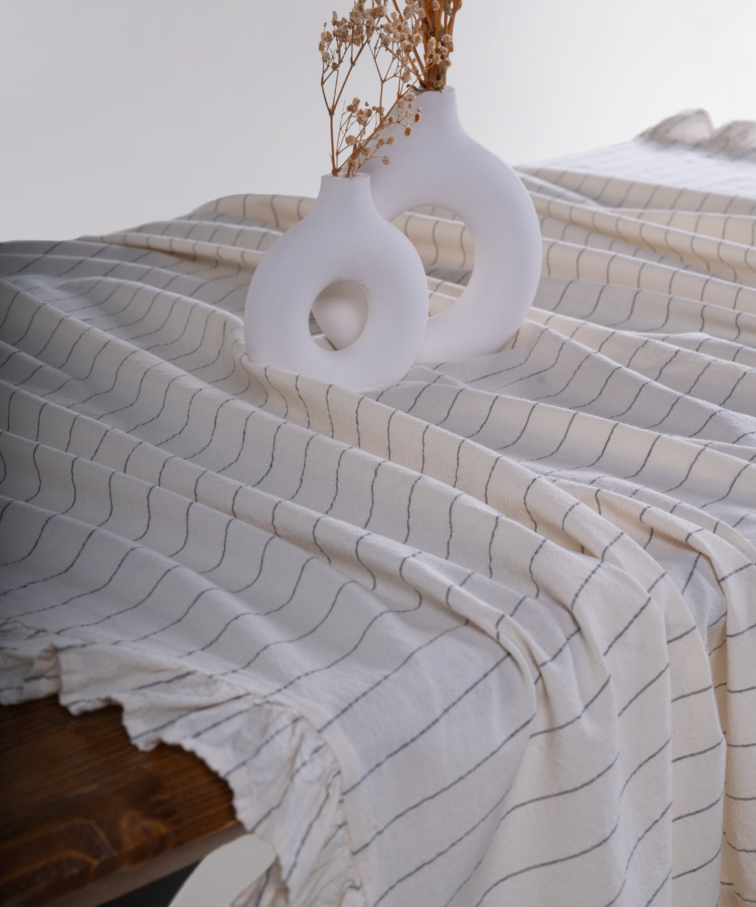 Leila %100 Cotton Garment Wash Tablecloth - 140X200cm