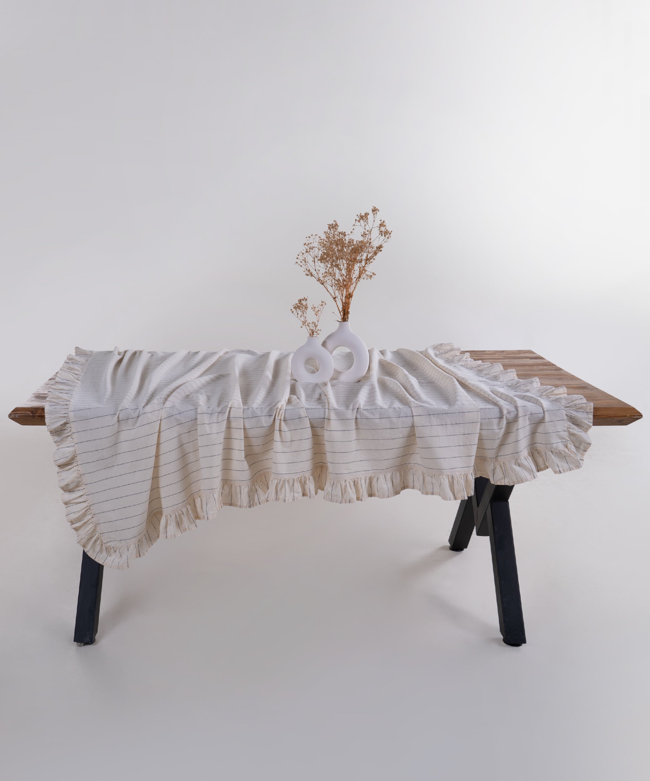 Leila %100 Cotton Garment Wash Tablecloth - 140X200cm