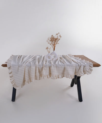 Leila %100 Cotton Garment Wash Tablecloth - 140X200cm
