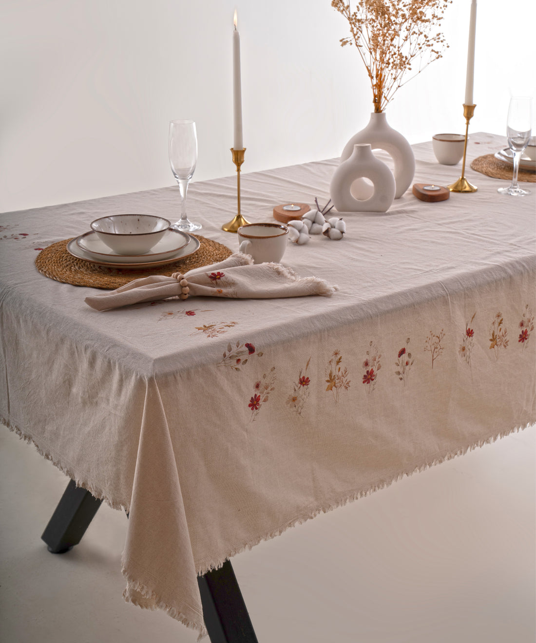 Brise Printanière %100 Cotton Garment Wash Tablecloth - 140X200cm