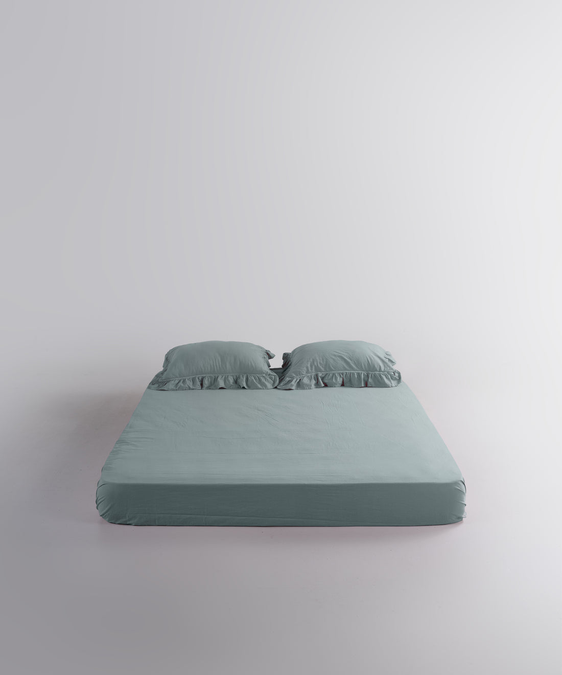 Stonewash 100% Soft Cotton Exclusive Fitted Sheet Set Mineral Blue