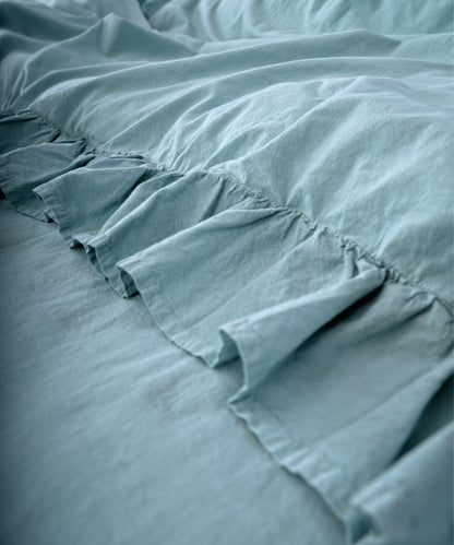 Stonewash Exclusive 100% Soft Cotton Duvet Cover Set Mineral Blue
