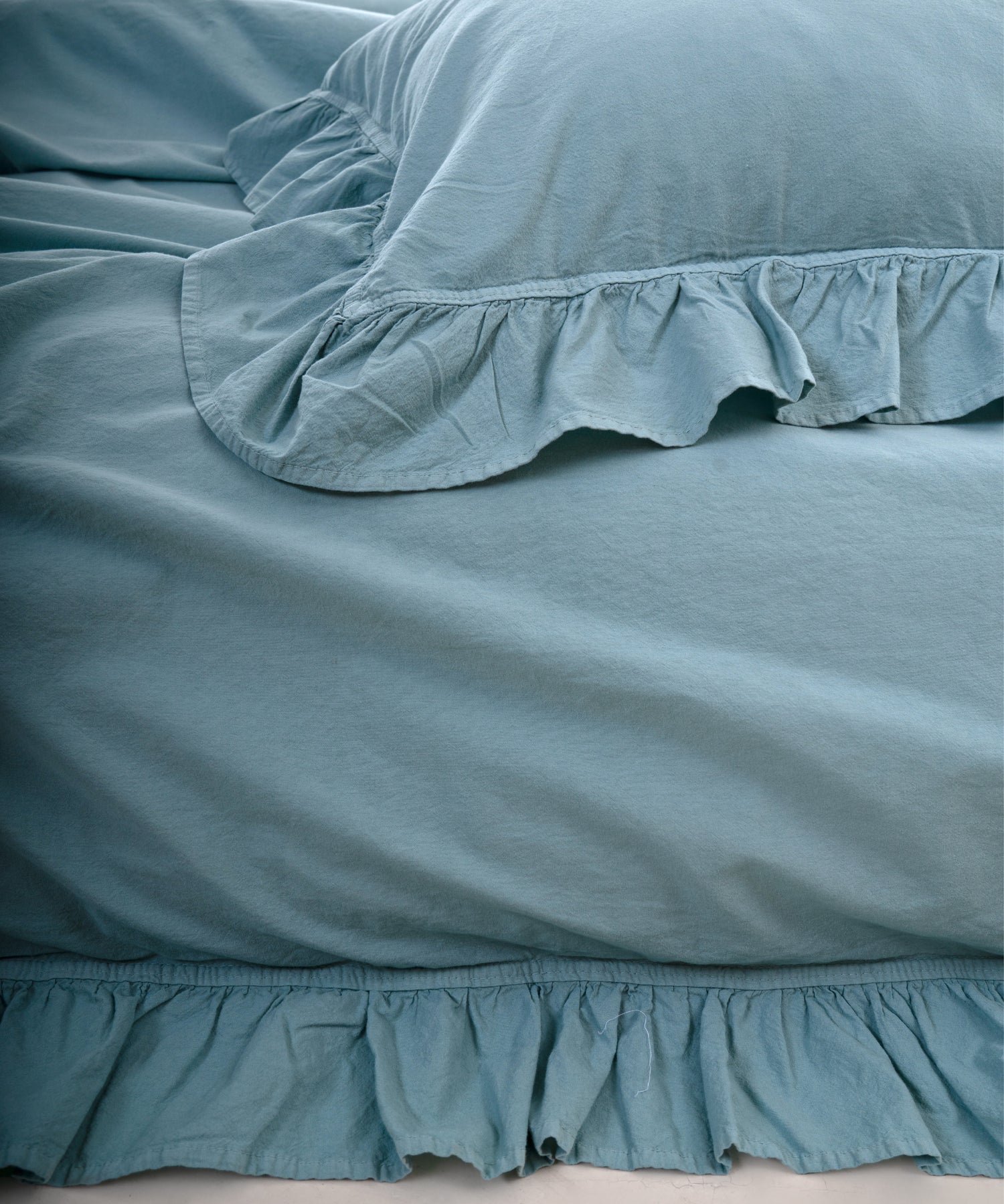 Stonewash Exclusive 100% Soft Cotton Pillowcase Mineral Blue