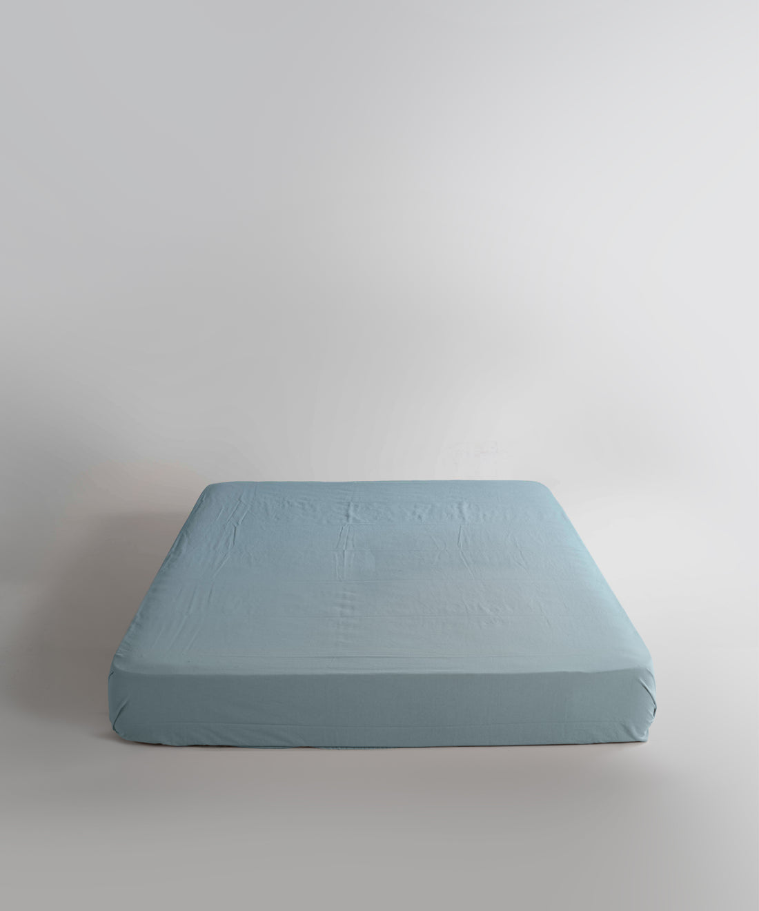 Stonewash 100% Soft Cotton Fitted Sheet Mineral Blue
