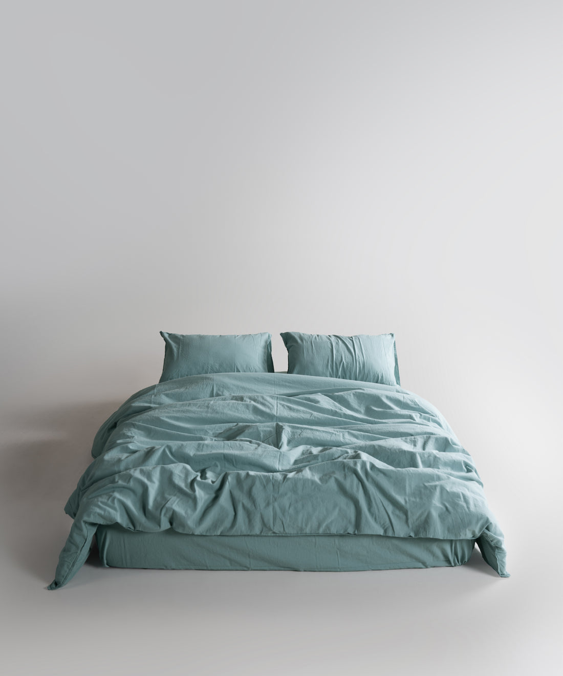Stonewash 100% Soft Cotton Fitted Sheet Mineral Blue