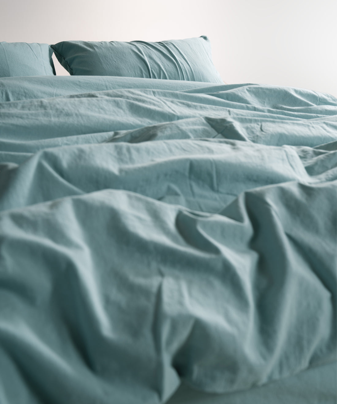 Stonewash 100% Soft Cotton Duvet Cover Mineral Blue