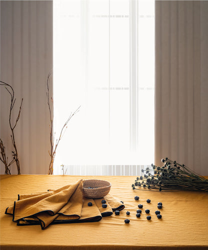 Essualte Mustard 100% Cotton Stonewashed Tablecloth