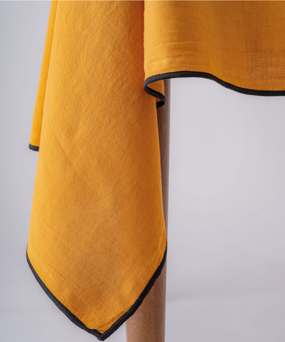 Essualte Mustard 100% Cotton Stonewashed Tablecloth