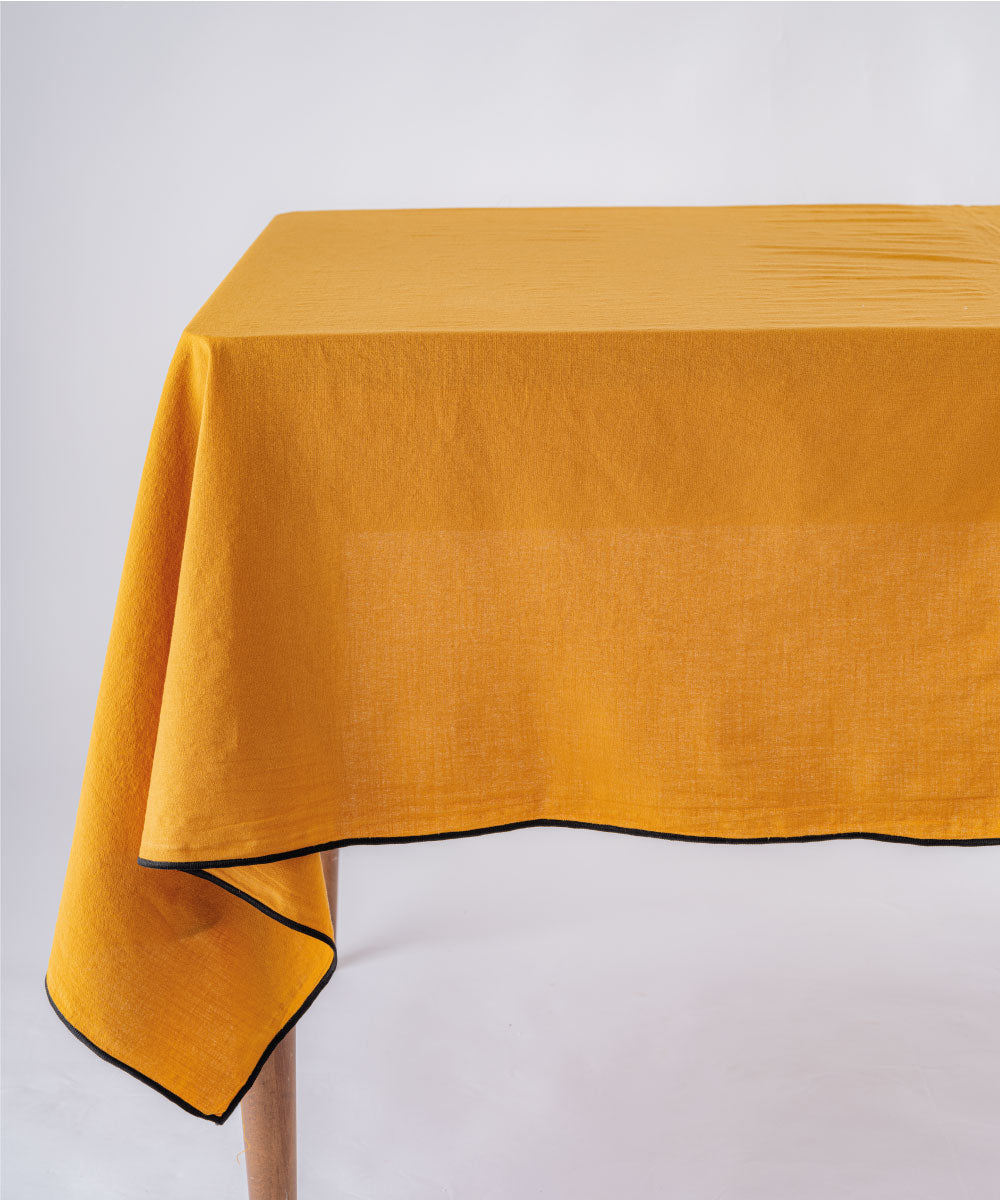 Essualte Mustard 100% Cotton Stonewashed Tablecloth