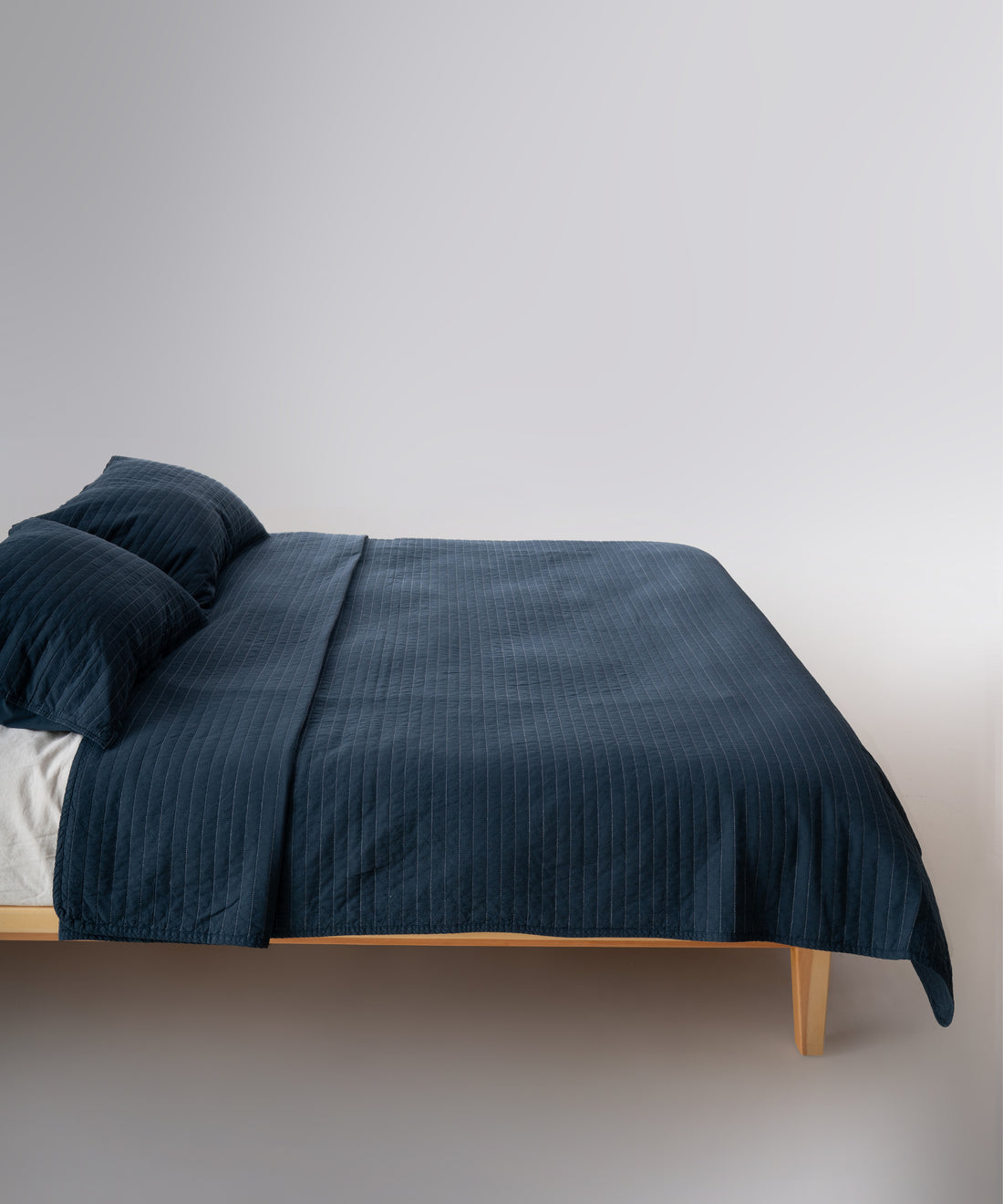 Myra 100% Cotton Stonewashed Bedspread Set - Dress Blue