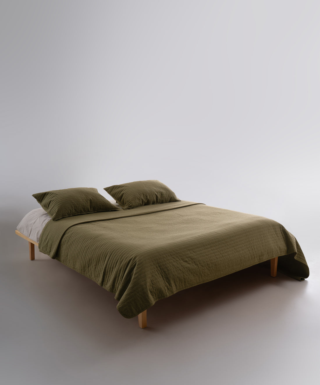 Myra 100% Cotton Stonewashed Bedspread Set - Olive