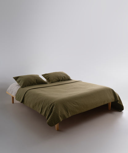 Myra 100% Cotton Stonewashed Bedspread Set - Olive