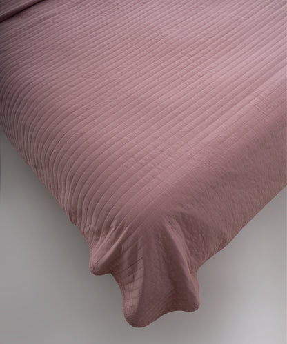 Myra 100% Cotton Stonewashed Bedspread Set - Pale Mauve