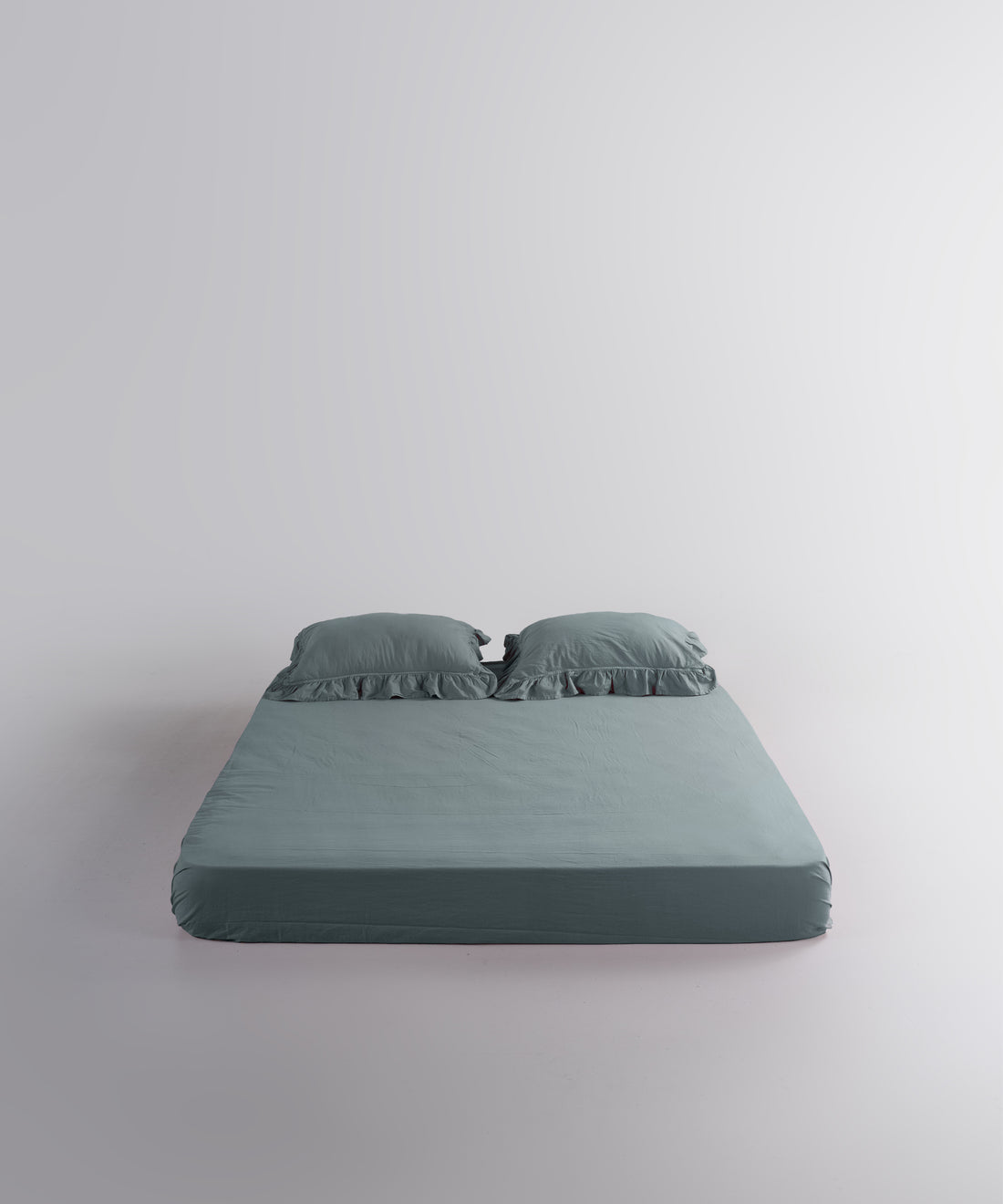 Stonewash 100% Soft Cotton Exclusive Fitted Sheet Set Natural Green
