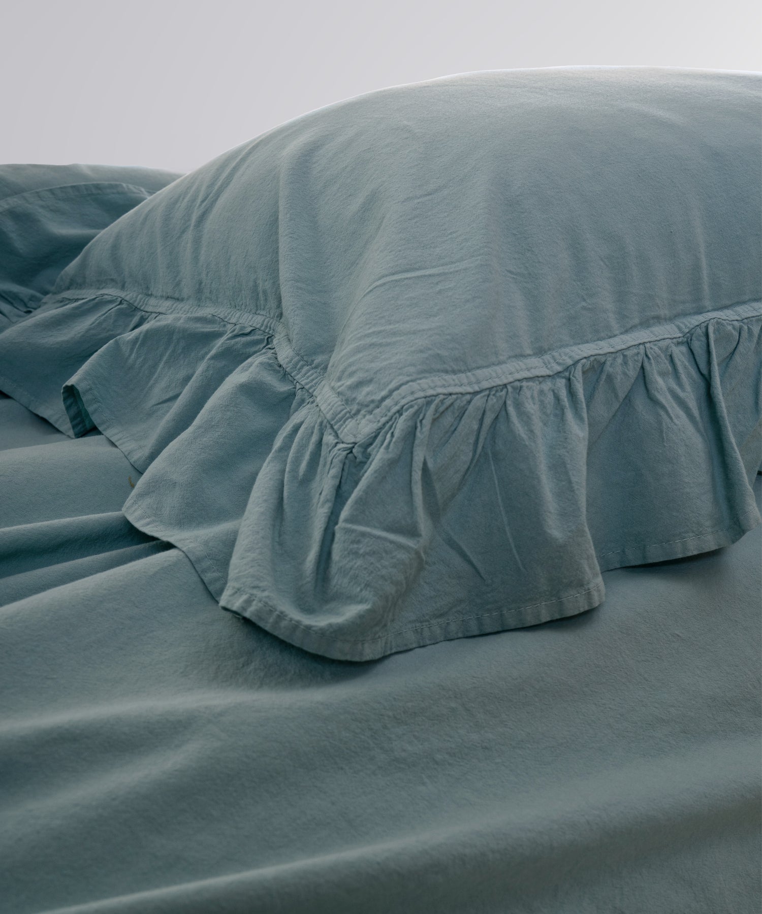 Stonewash 100% Soft Cotton Exclusive Fitted Sheet Set Natural Green