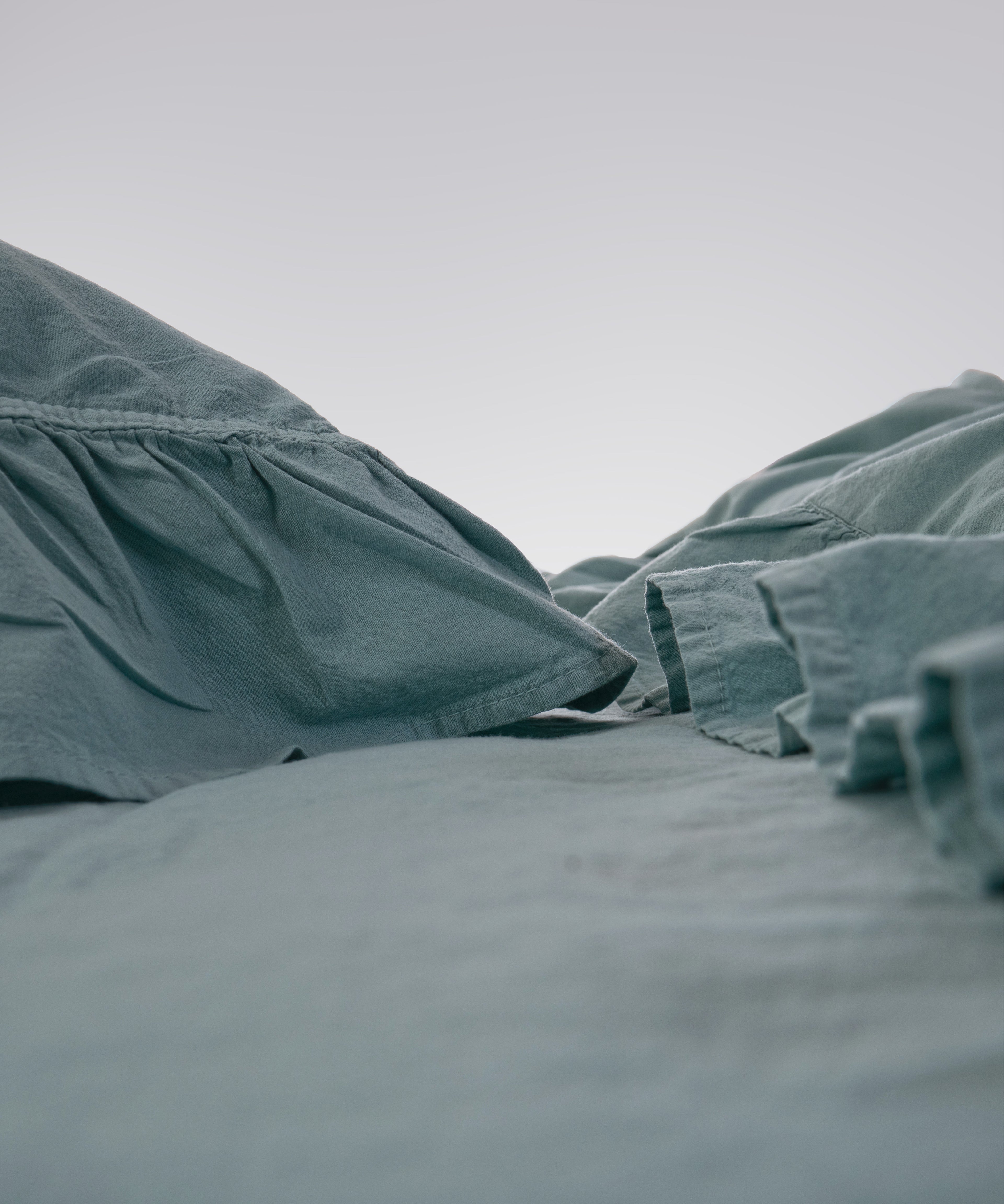Stonewash 100% Soft Cotton Duvet Cover Set Exclusive Natural Green