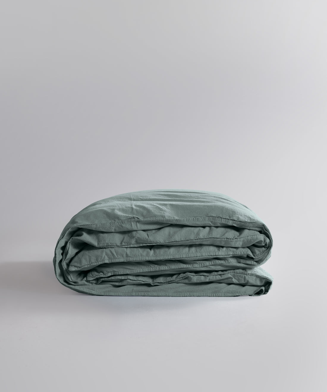 Stonewash 100% Soft Cotton Duvet Cover Natural Green