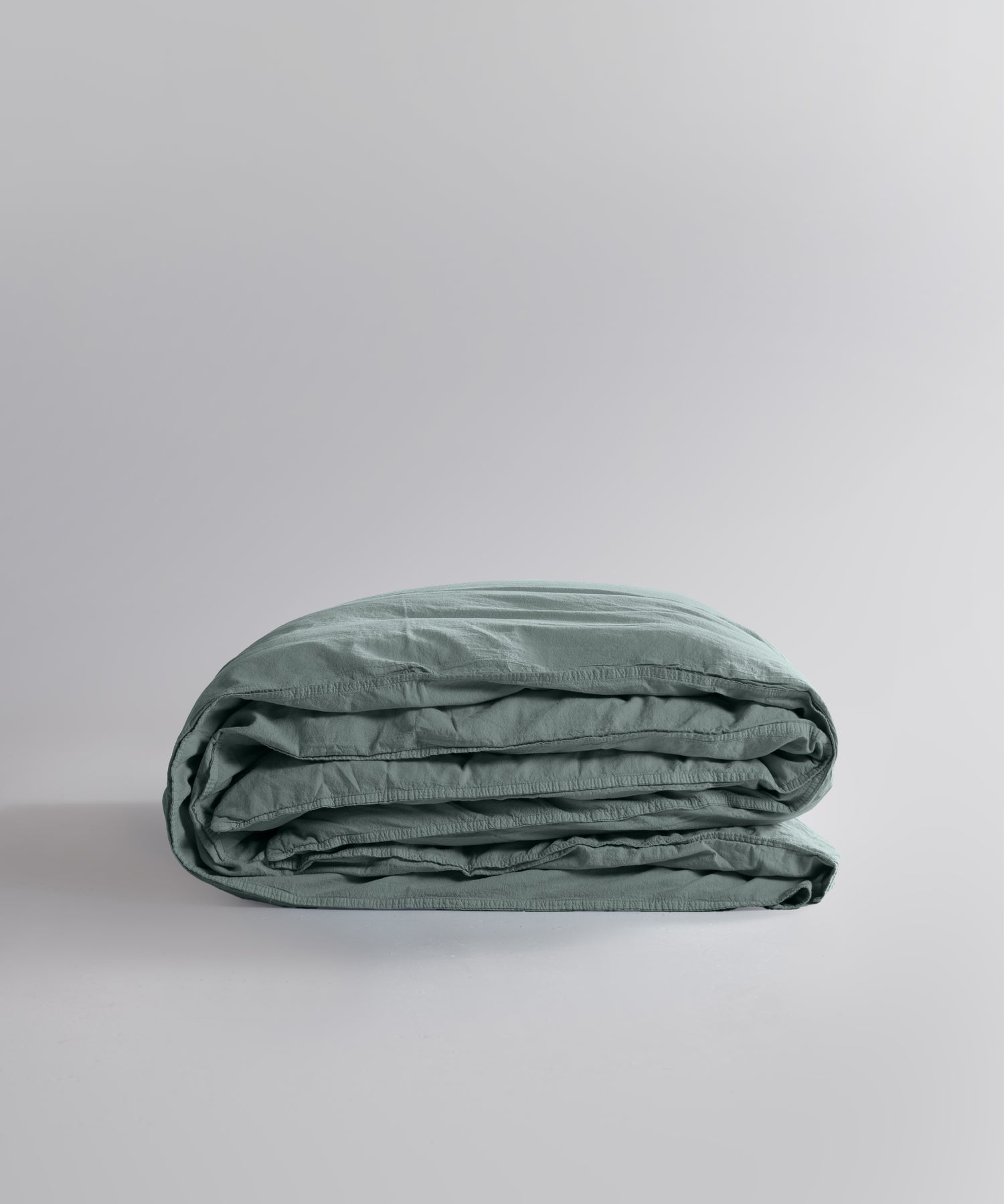 Stonewash 100% Soft Cotton Duvet Cover Natural Green