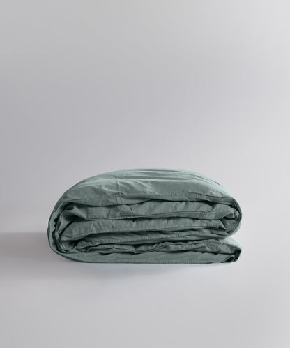 Stonewash 100% Soft Cotton Duvet Cover Natural Green