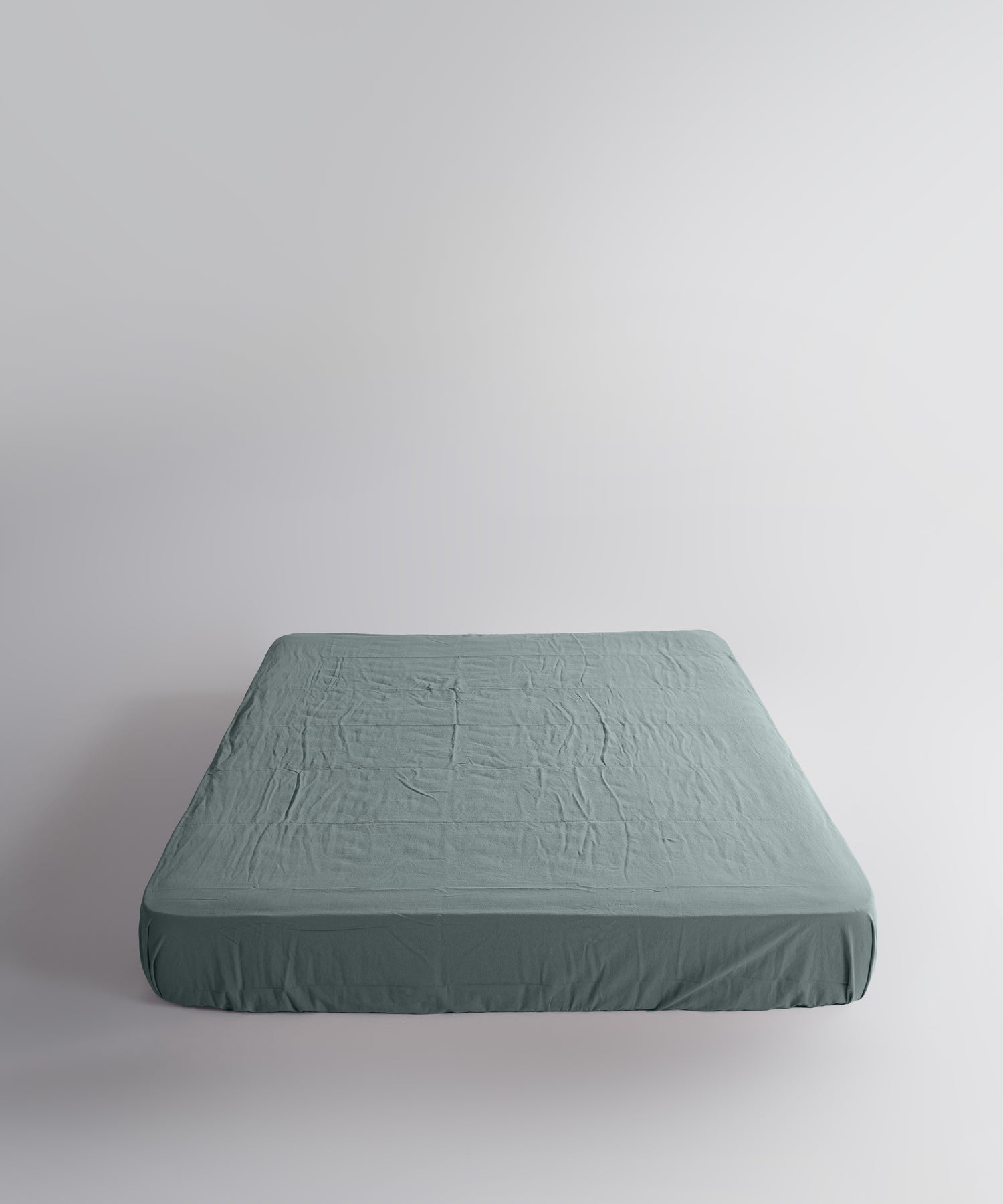 Stonewash 100% Soft Cotton Fitted Sheet Natural Green