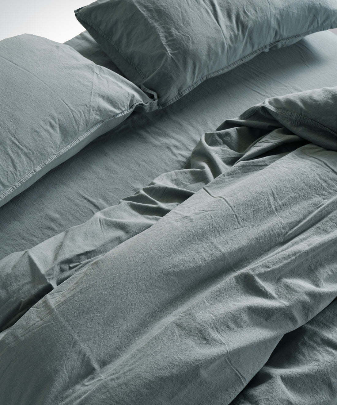 Stonewash 100% Soft Cotton Fitted Sheet Natural Green