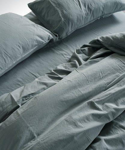 Stonewash 100% Soft Cotton Fitted Sheet Natural Green