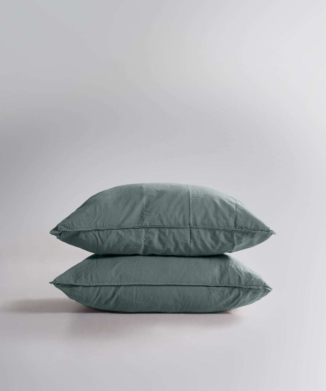 Stonewash Standart 100% Soft Cotton Pillowcase Natural Green