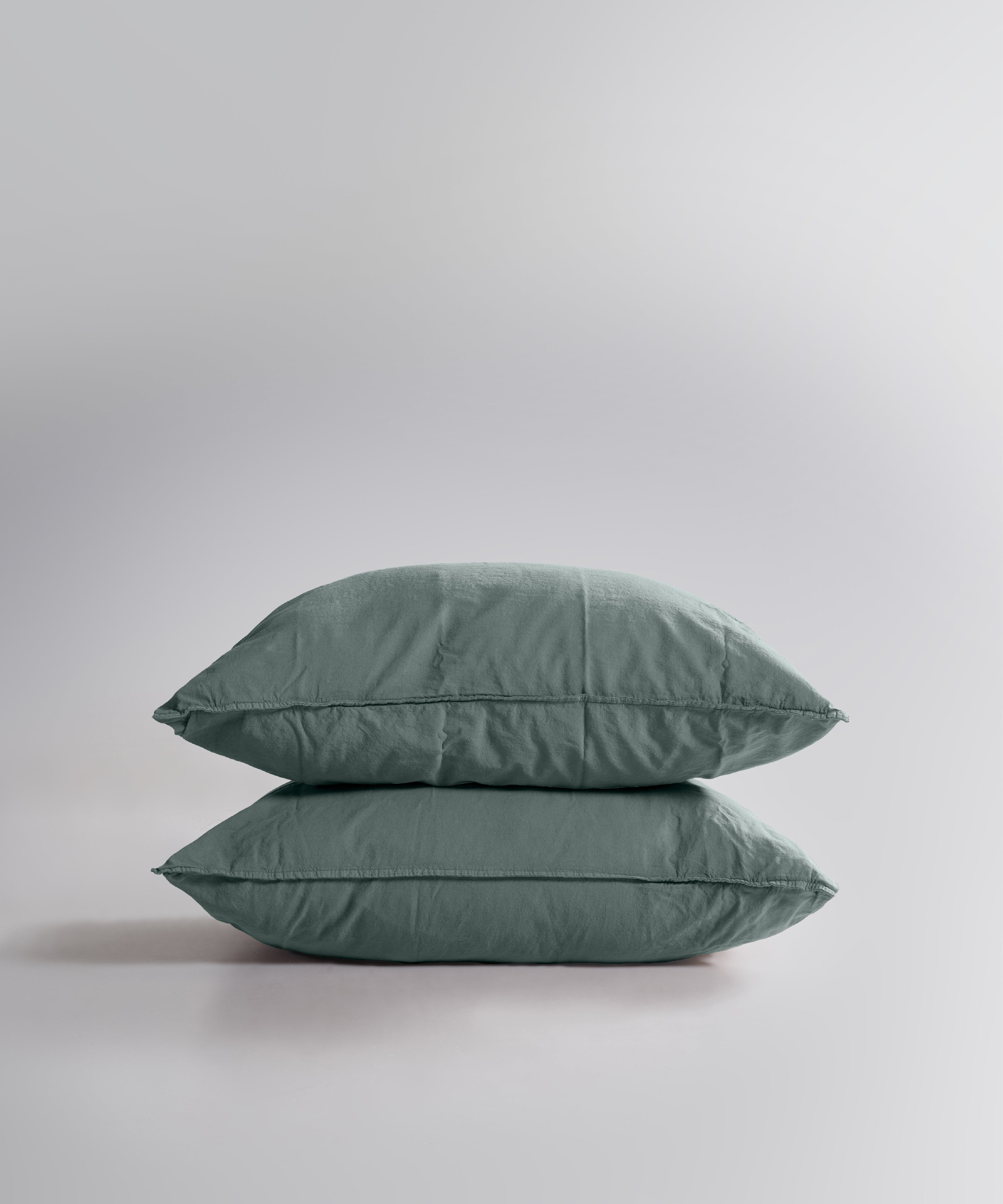 Stonewash Standart 100% Soft Cotton Pillowcase Natural Green