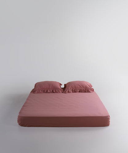 Stonewash 100% Soft Cotton Exclusive Fitted Sheet Set Old Rose