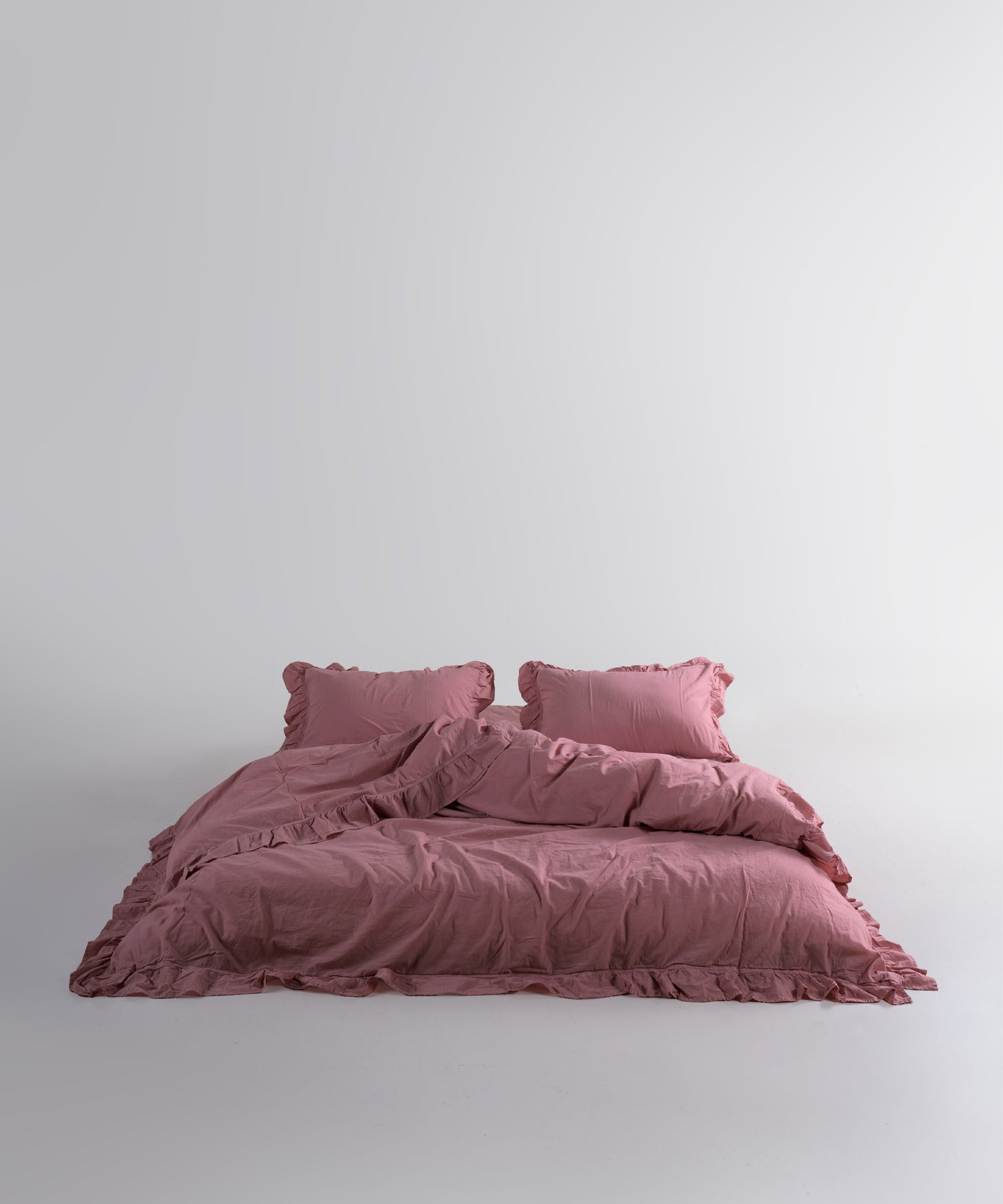 Stonewash 100% Soft Cotton Exclusive Fitted Sheet Set Old Rose