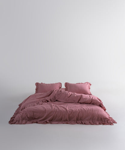 Stonewash 100% Soft Cotton Exclusive Fitted Sheet Set Old Rose