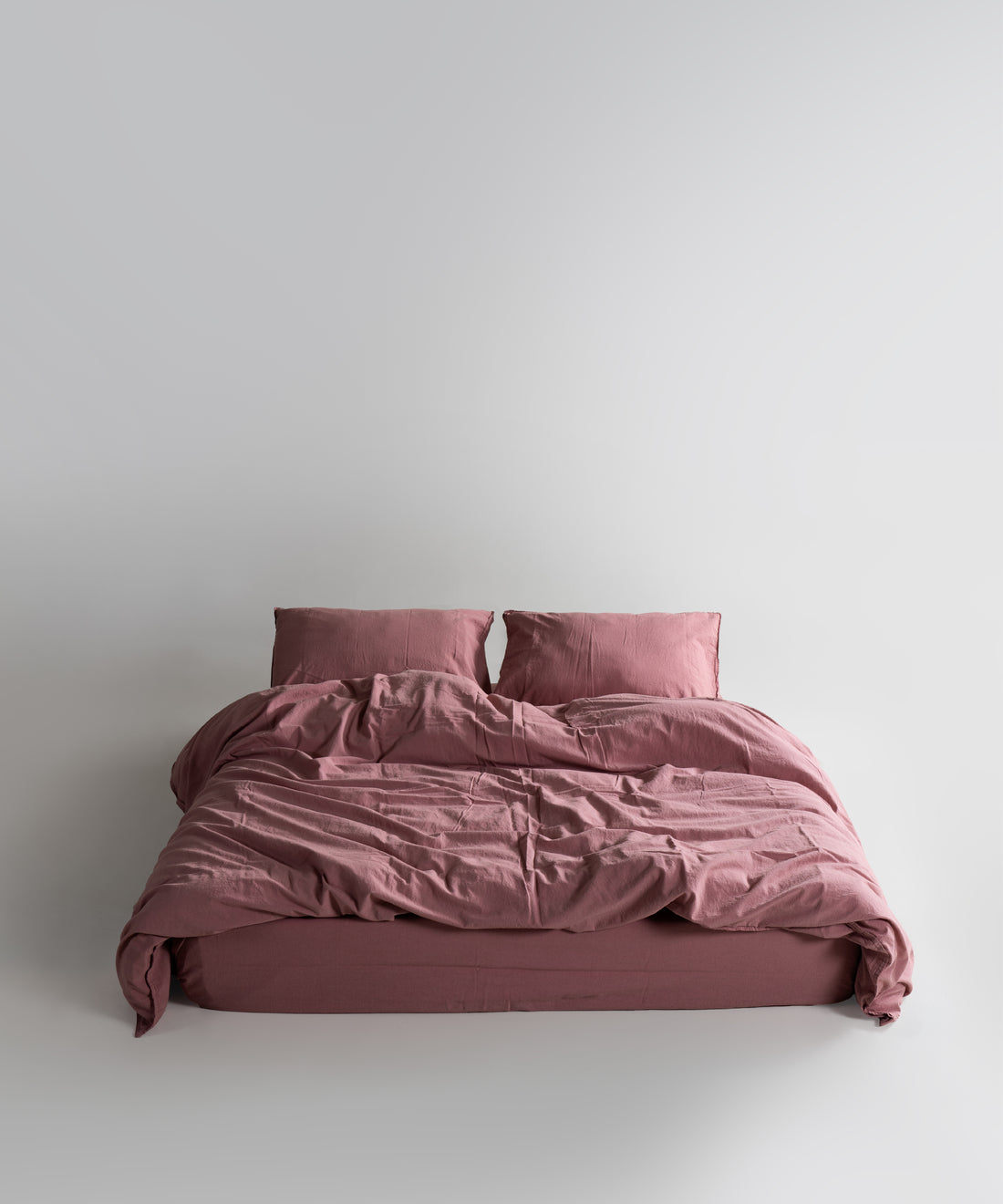 Stonewash 100% Soft Cotton Fitted Sheet Old Rose
