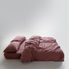 Stonewash 100% Soft Cotton Duvet Cover Set Old Rose