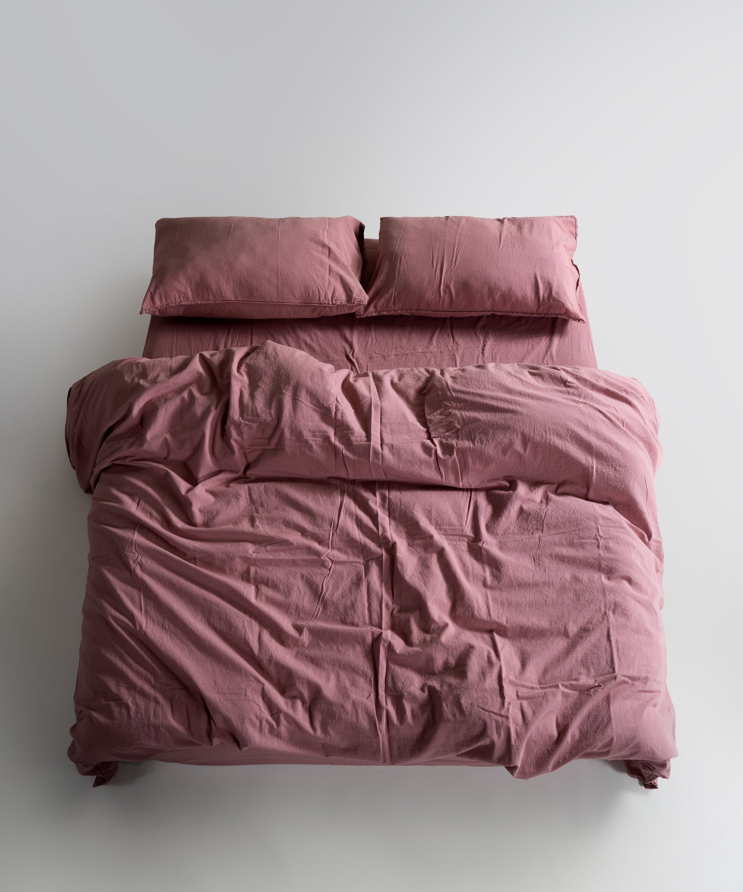 Stonewash 100% Soft Cotton Fitted Sheet Old Rose