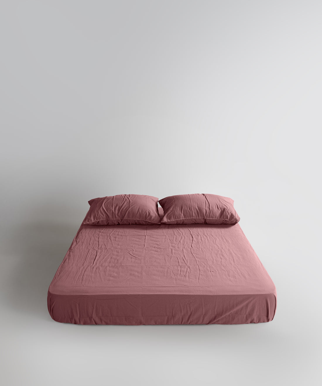 Stonewash 100% Soft Cotton Fitted Sheet Set Old Rose