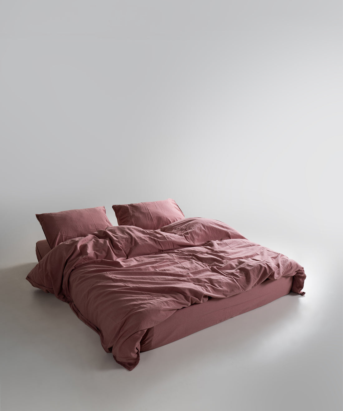 Stonewash 100% Soft Cotton Duvet Cover Set Old Rose