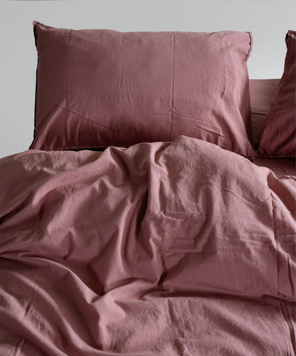 Stonewash Standart 100% Soft Cotton Pillowcase Old Rose