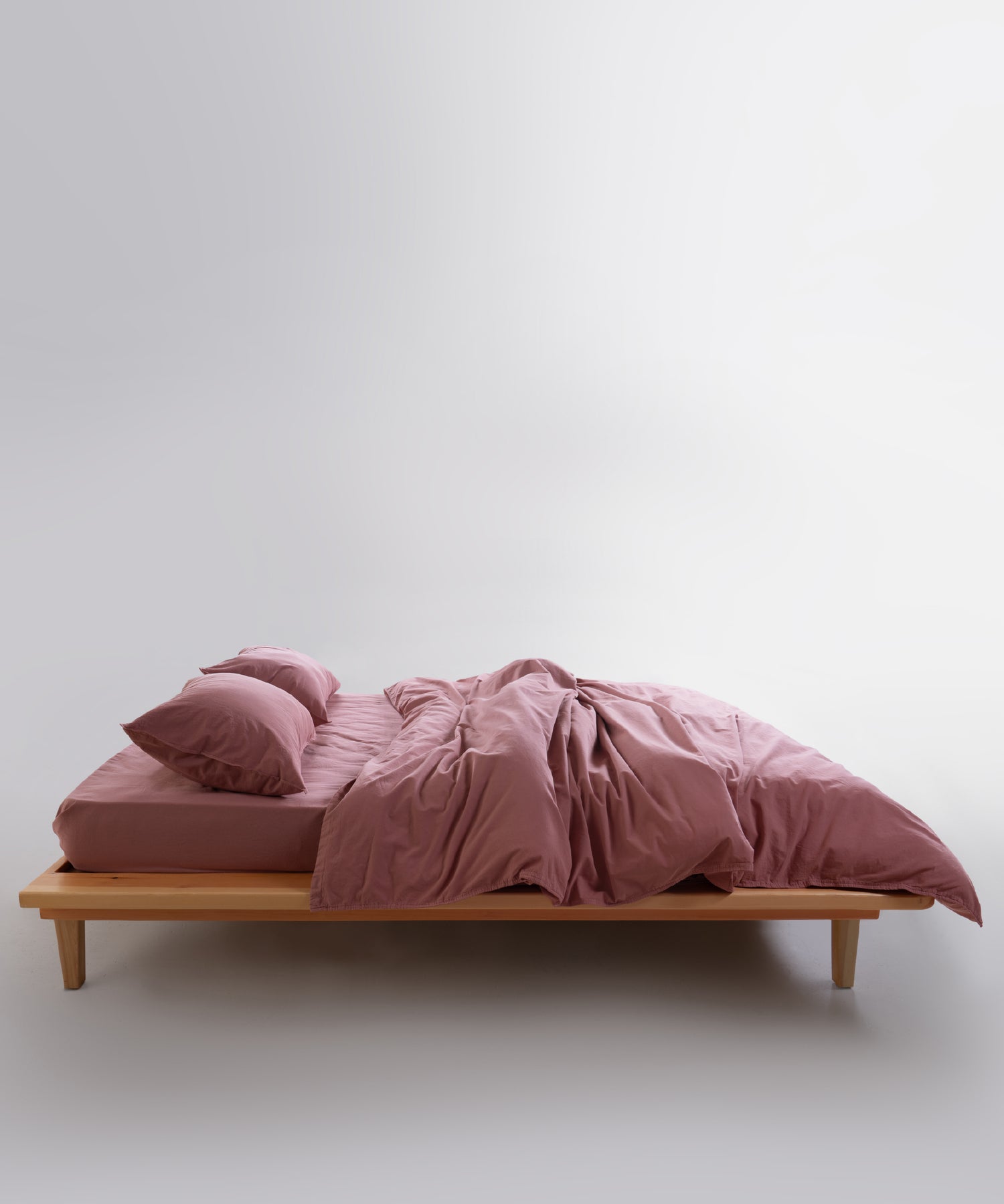 Stonewash 100% Soft Cotton Duvet Cover Set Old Rose