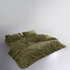 Stonewash Exclusive 100% Soft Cotton Duvet Cover Set Olive