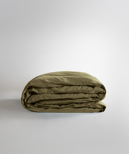 Stonewash 100% Soft Cotton Duvet Cover Olive