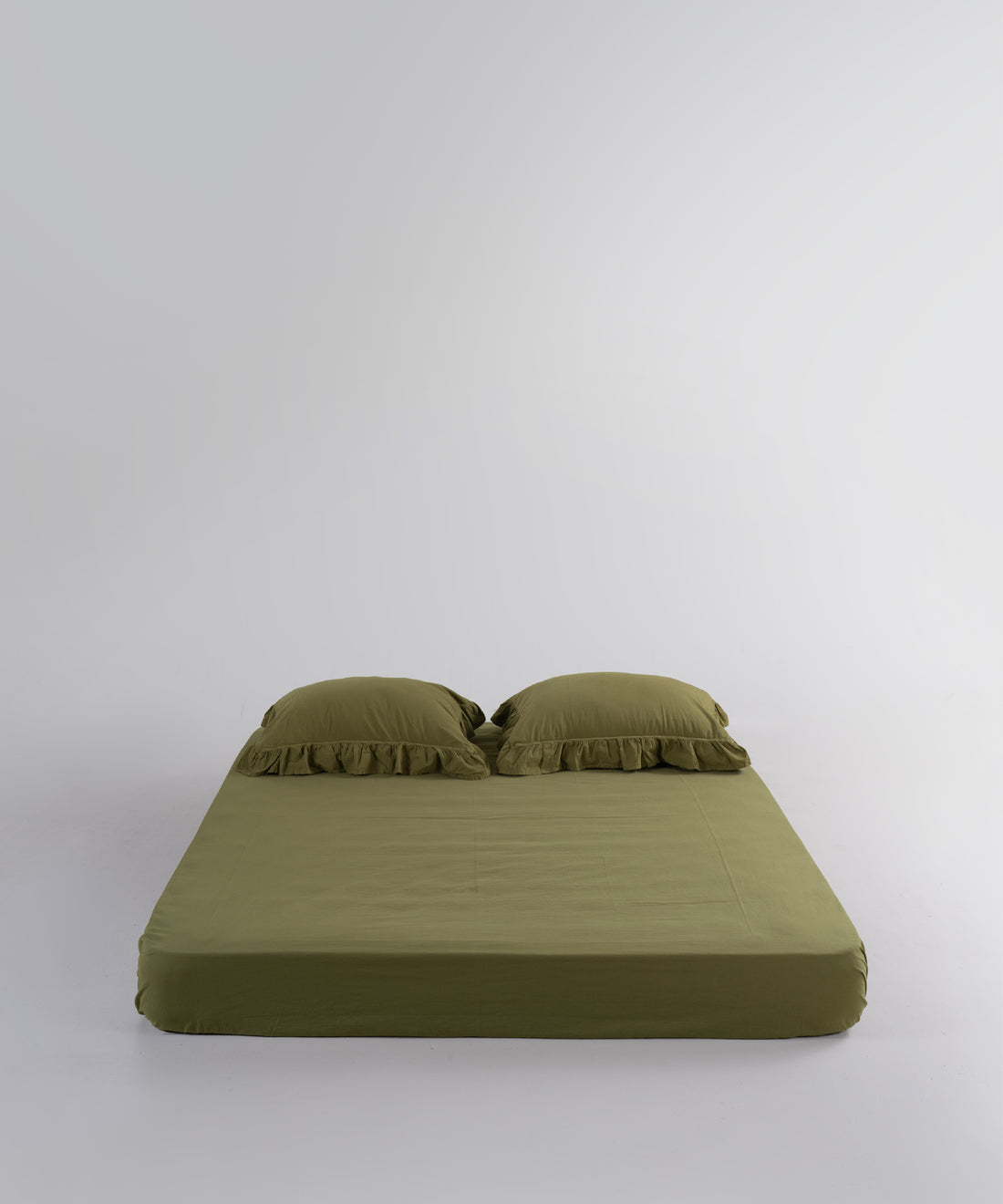 Stonewash 100% Soft Cotton Exclusive Fitted Sheet Set Olive