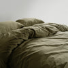 Stonewashed Ephesus 100% Soft Cotton Duvet Cover Olive
