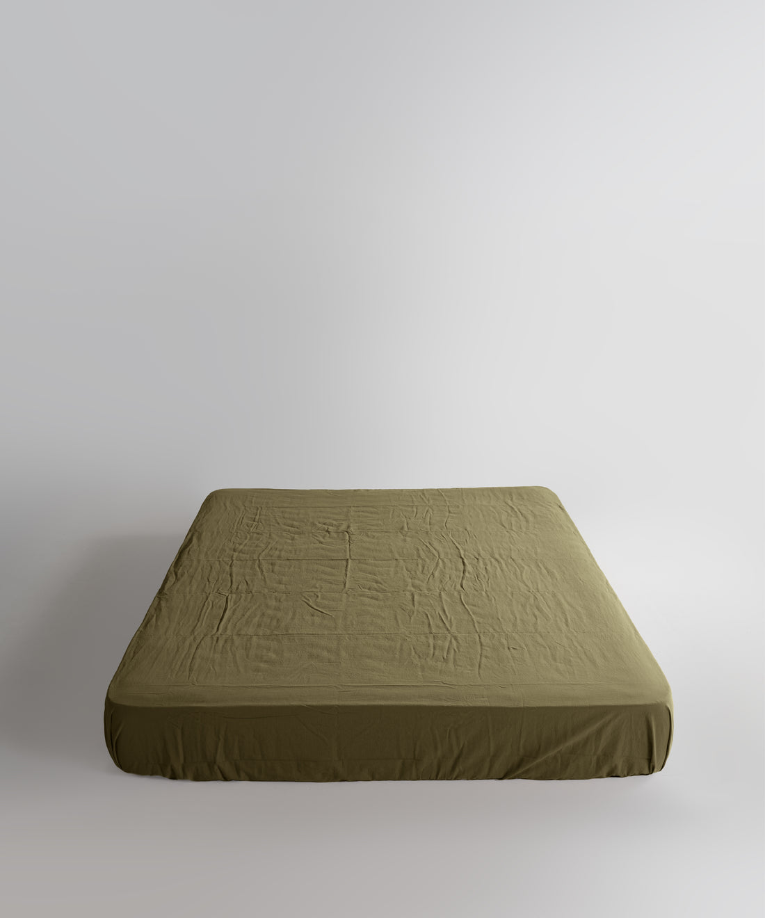 Stonewash 100% Soft Cotton Fitted Sheet Set Olive