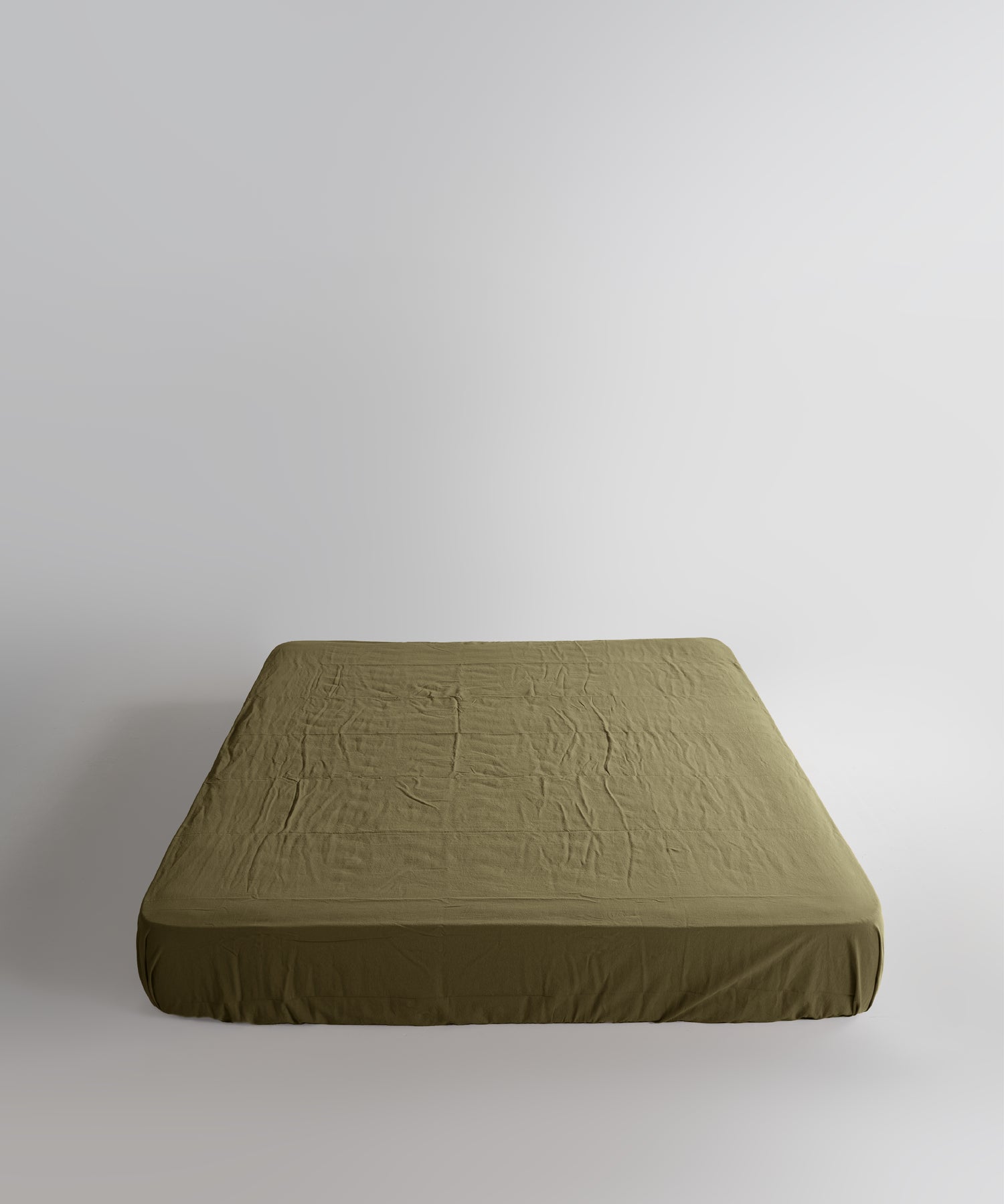 Stonewash 100% Soft Cotton Fitted Sheet Set Olive