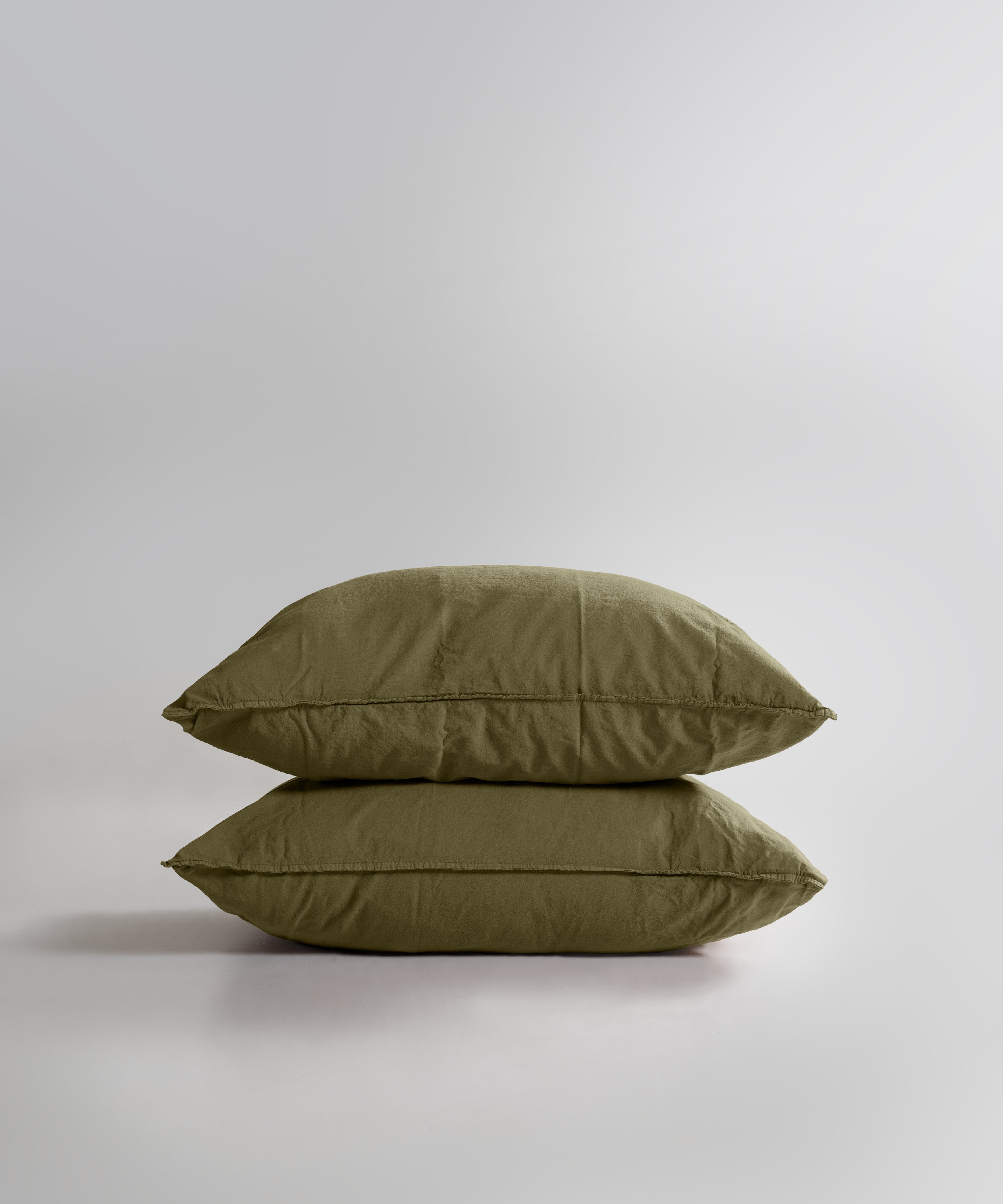 Stonewash 100% Soft Cotton Fitted Sheet Set Olive
