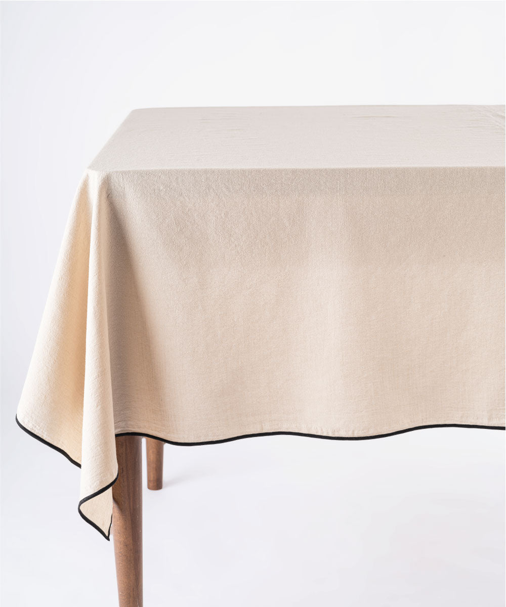 Essualte Oxfordtan 100% Cotton Stonewashed Tablecloth