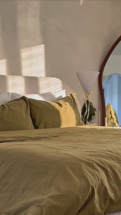 Stonewash 100% Soft Cotton Duvet Cover Set Olive