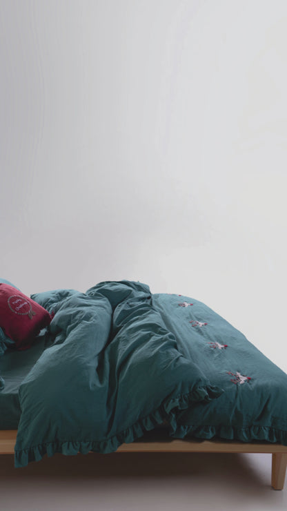 Comet Hand-Embroidered Stonewash Duvet Cover Set (Limited Edition)