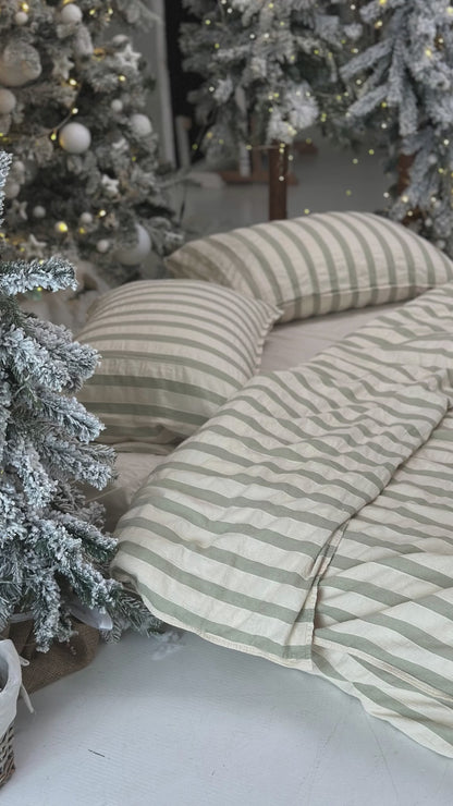 Garmenwashed Green Wood 100% Cotton Duvet Cover Set