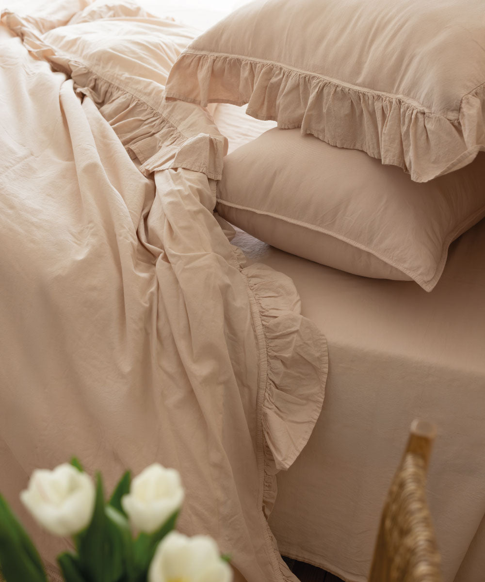 Stonewashed Exclusive 100% Soft Cotton Ruffled Duvet Pristine
